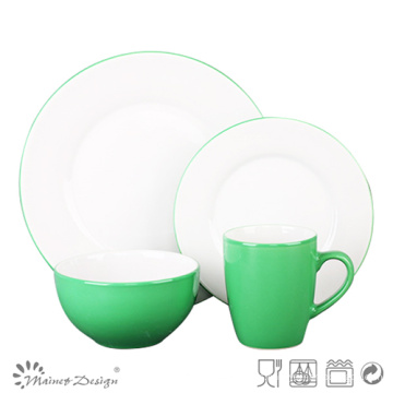 Set de cena Green Bicolor New Shape 16PCS